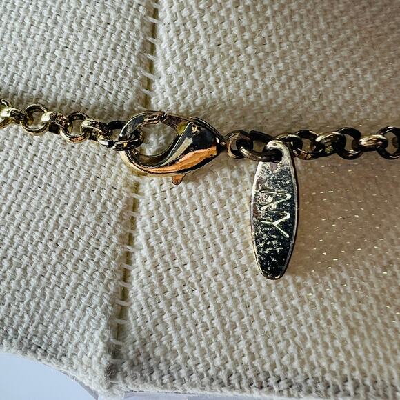 New York and Company Black and Gold Tone Necklace 32” Statement Dramatic - Picture 13 of 13